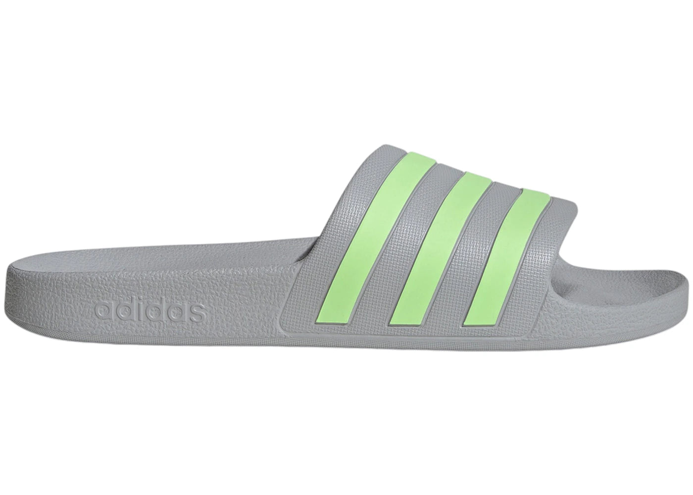 adidas Adilette Aqua Slides Grey Two Green Spark