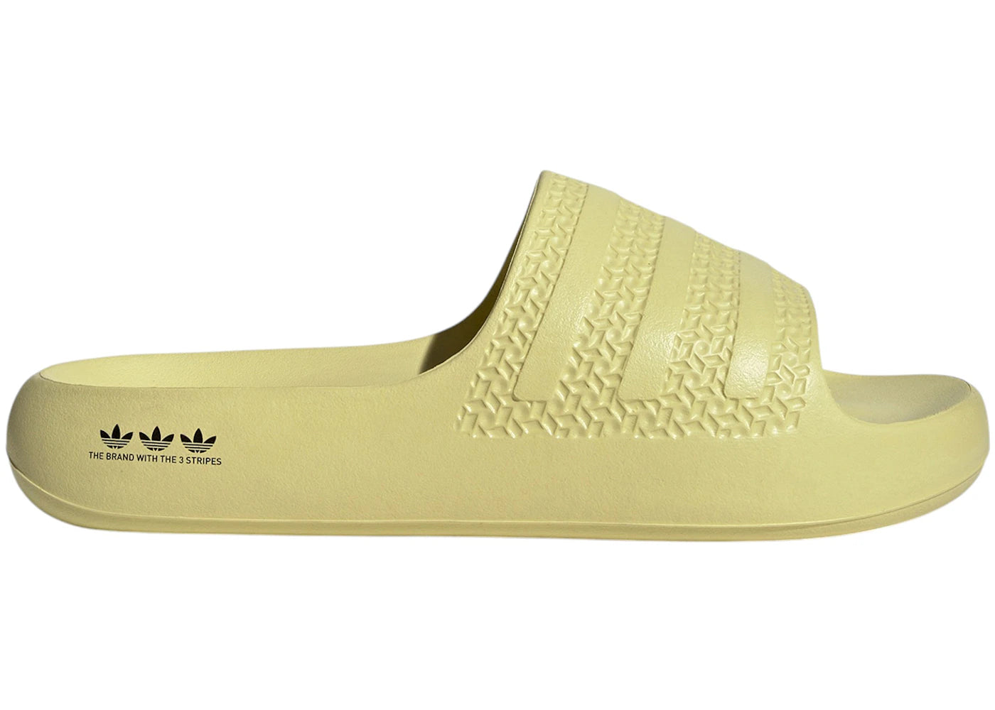 Master Slide Powder adidas Adilette Ayoon Slides Powder Yellow Core Black (Women's) – Side ...
