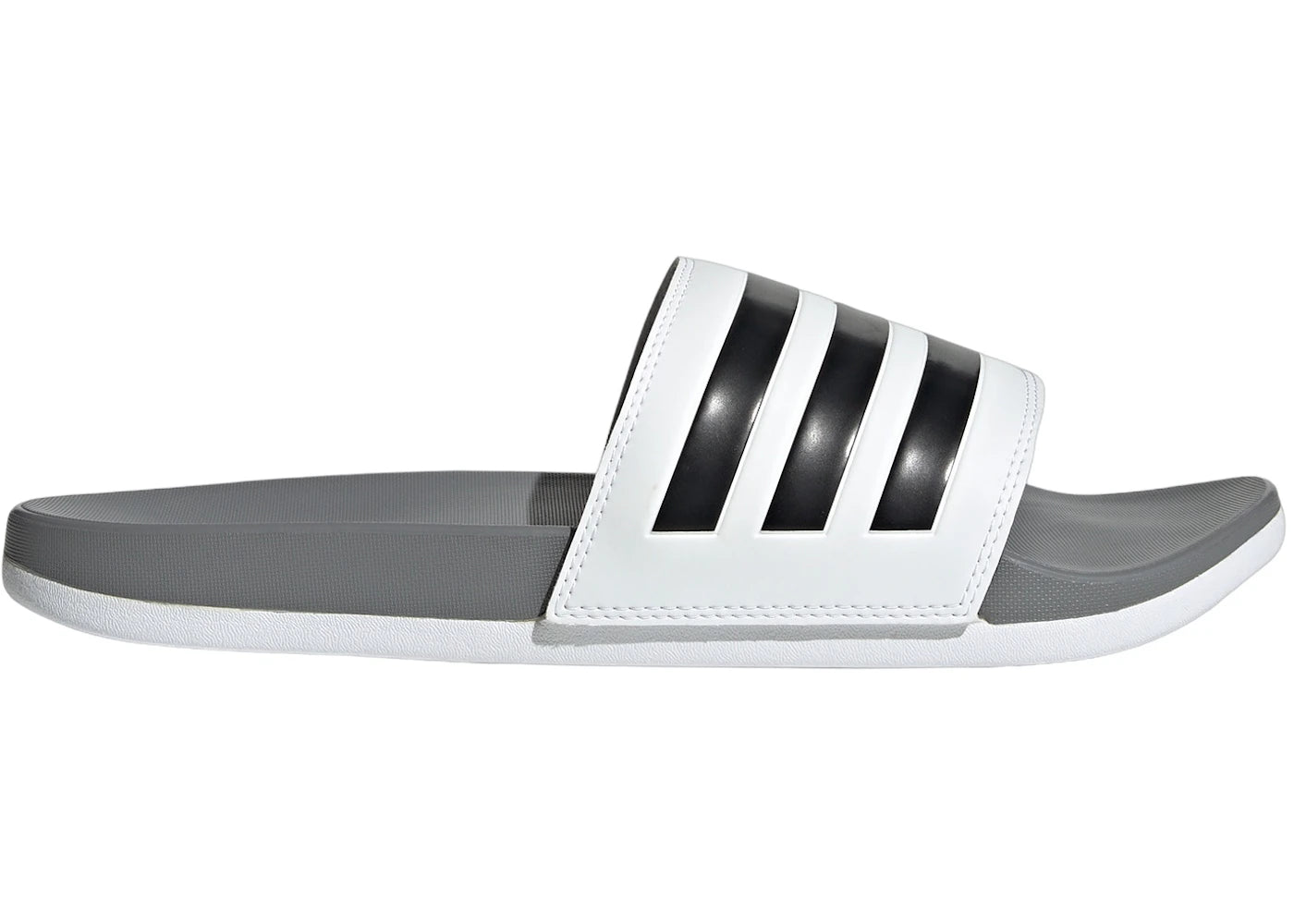 adidas Adilette Comfort Slides Cloud White Core Black Grey Three