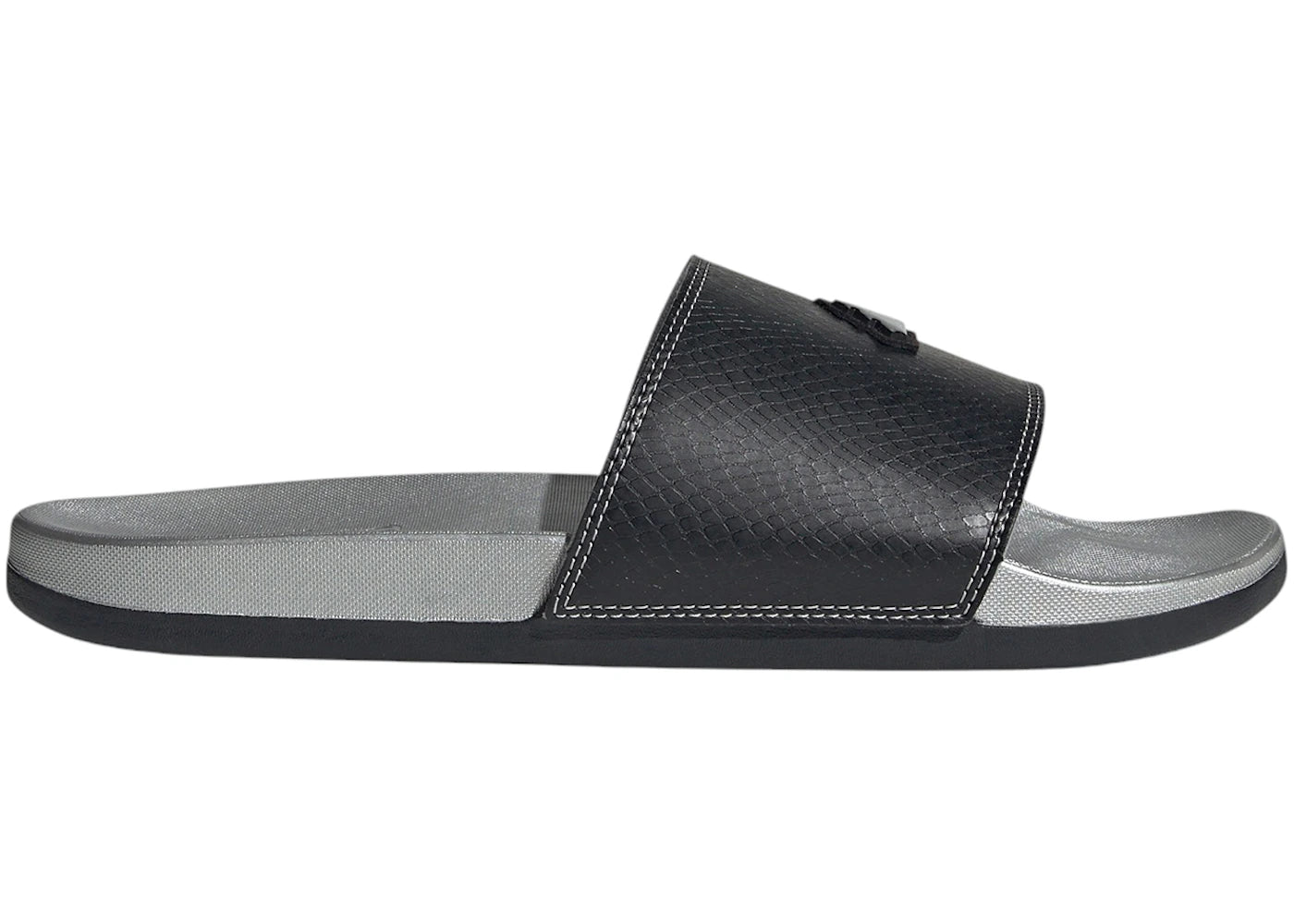 adidas Adilette Comfort Slides Core Black Silver Metallic