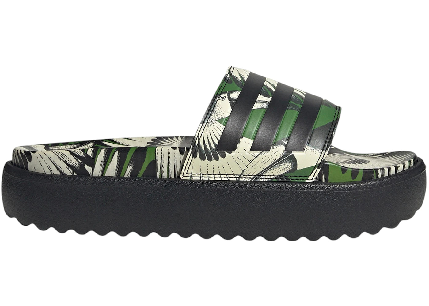 adidas Adilette Platform Slides Crew Green Core Black (Women's)