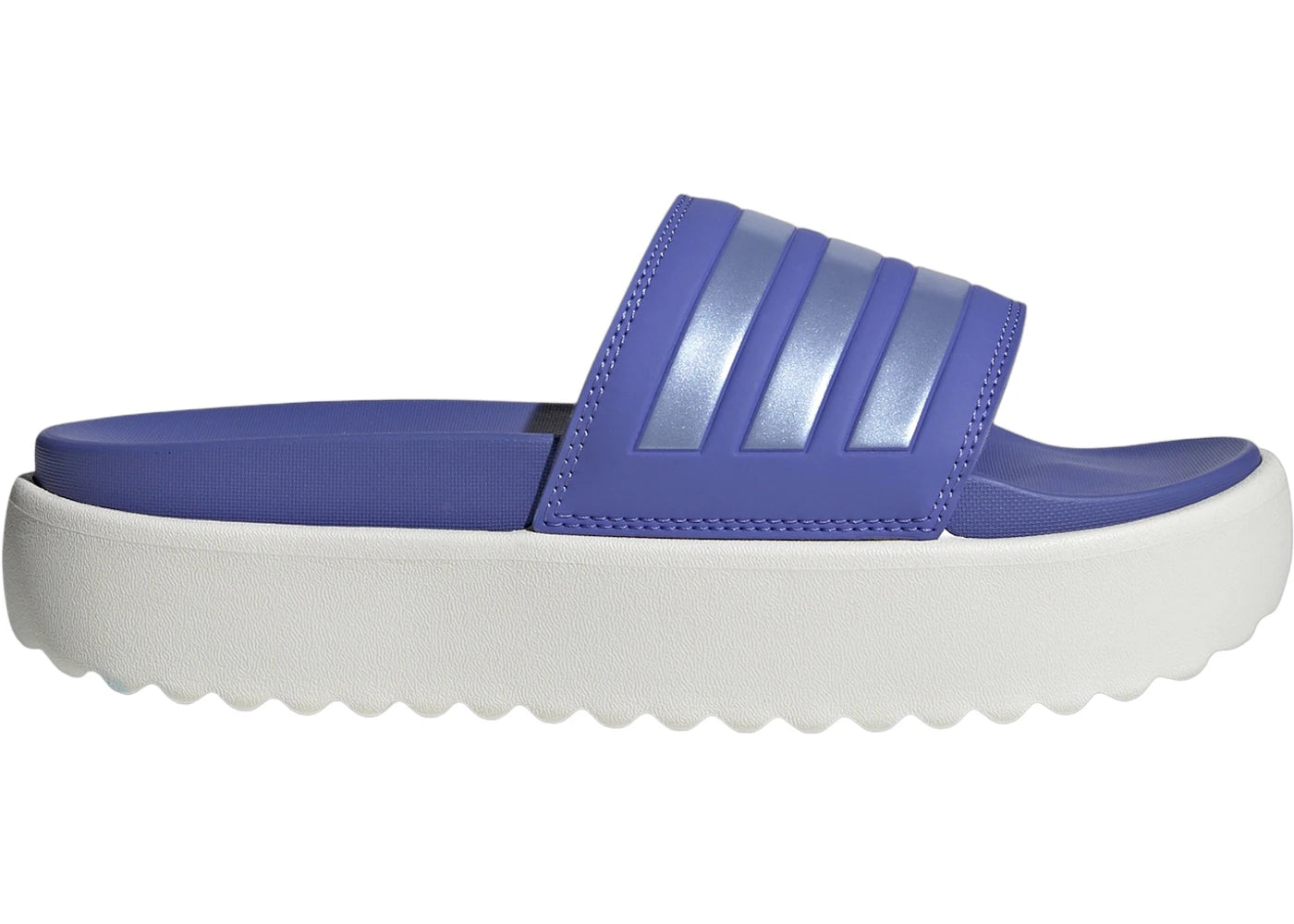 adidas Adilette Platform Slides Semi Cobalt Blue Blue Spark Met. Core White (Women's)