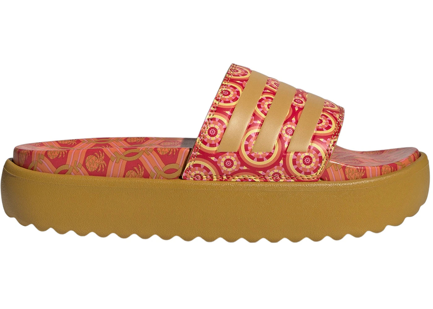 adidas Adilette Platform Slides Victory Gold Tomato (Women's)