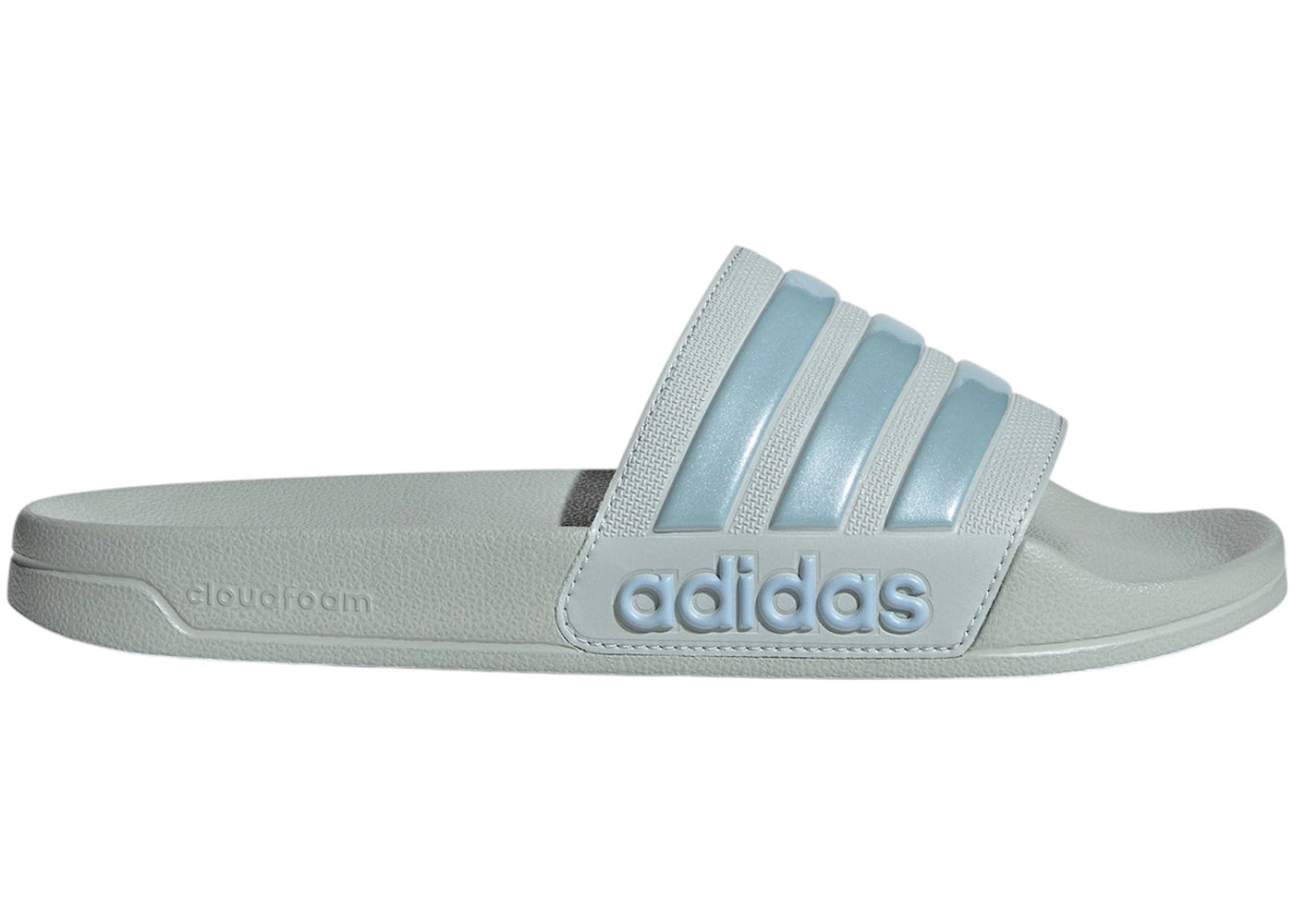 adidas Adilette Shower Slides Wonder Silver Magic Grey Met Wonder Blue