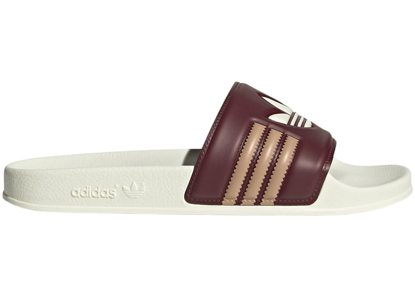 adidas Adilette Slides Shadow Red Cream White Warm Sandstone – Side Kicks