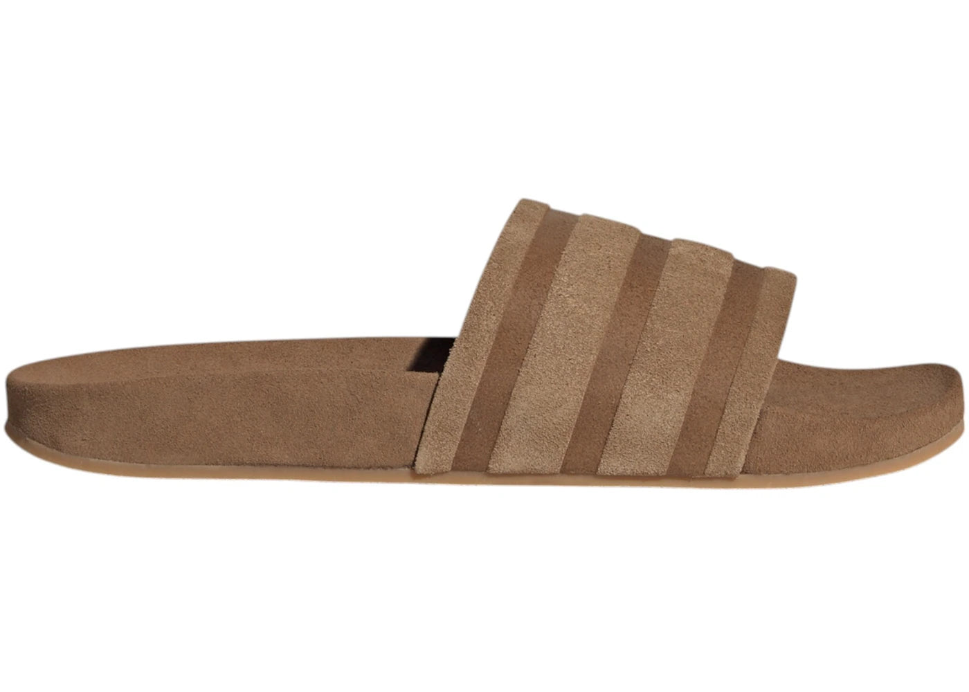 adidas Adilette Suede Slides Brown Desert Gum