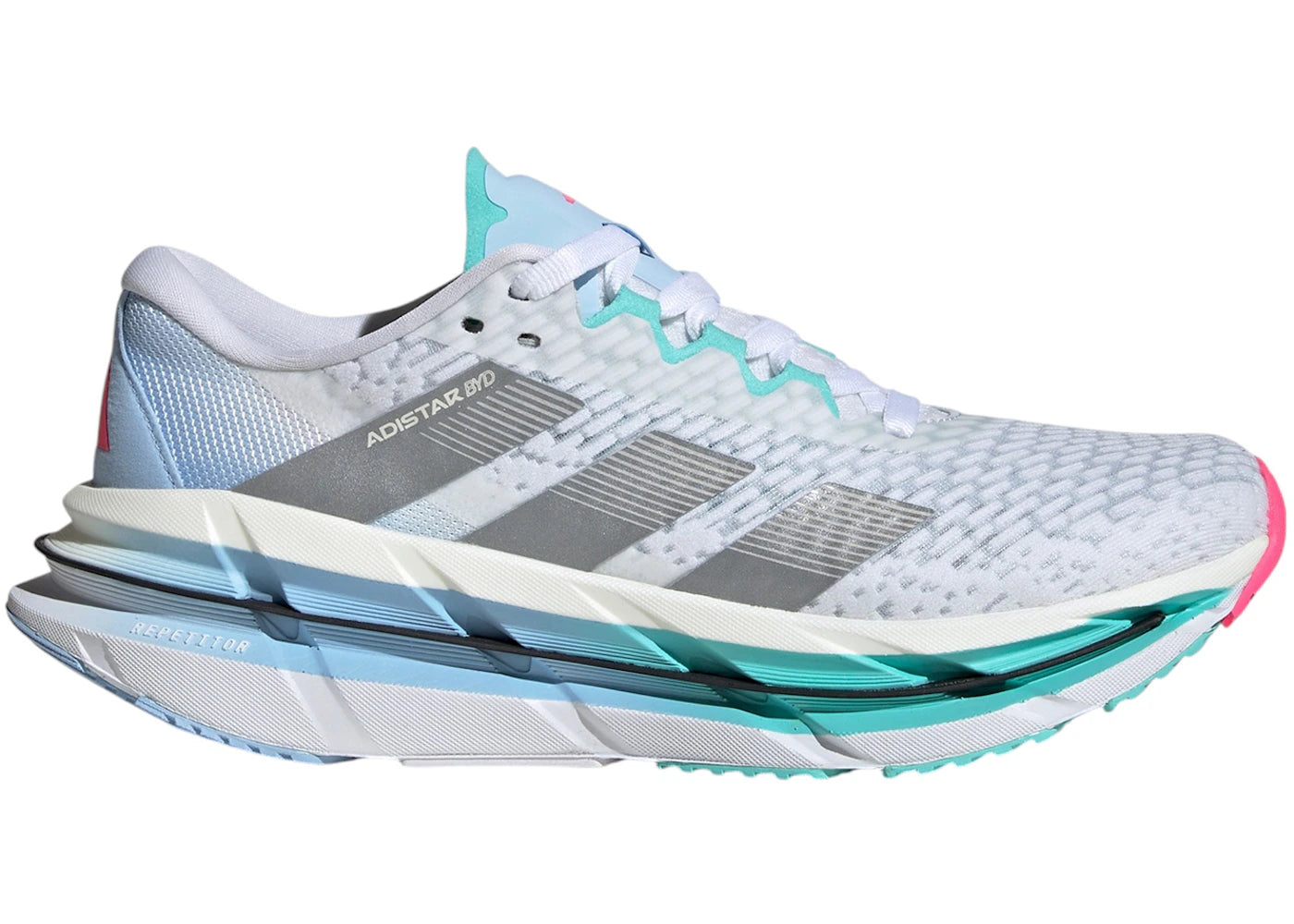 adidas Adistar Byd Cloud White Silver Metallic Flash Aqua (Women's)