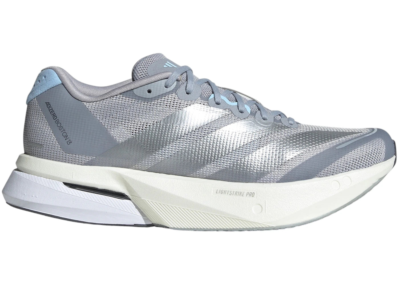 adidas Adizero Boston 13 Halo Silver Silver Metallic Glow Blue (Women's)