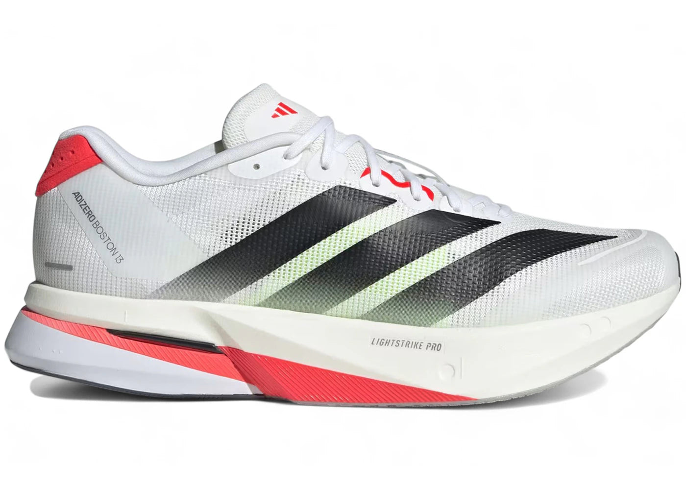 adidas Adizero Boston 13 White Black Lucid Red