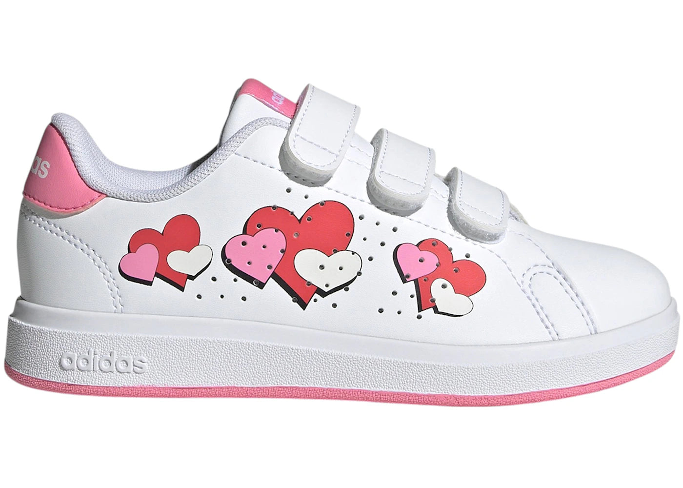 adidas Advantage Base 2.0 Cloud White Bliss Pink Semi Lucid Red (PS)