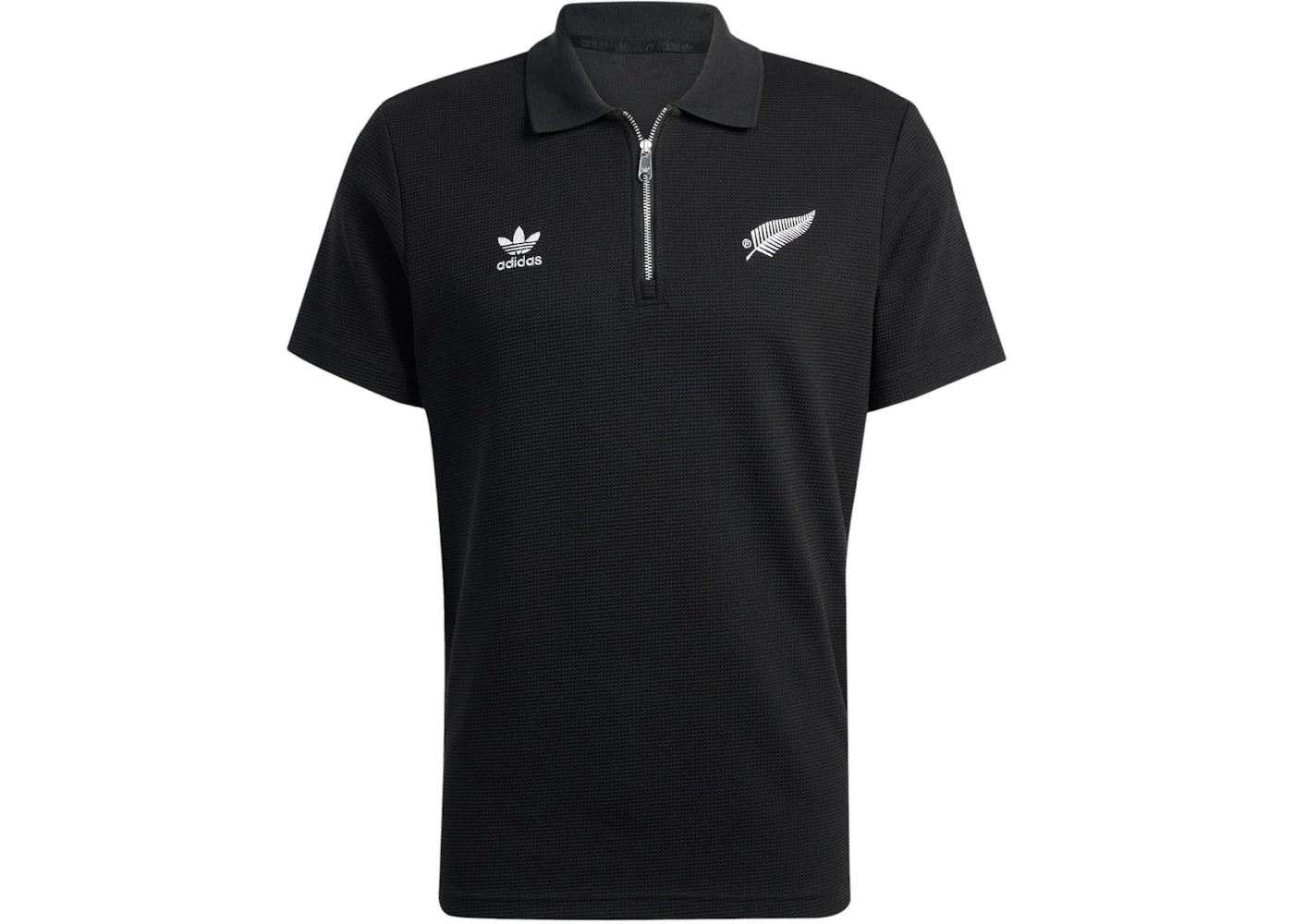 adidas All Blacks Essentials Waffle Polo Shirt All Black
