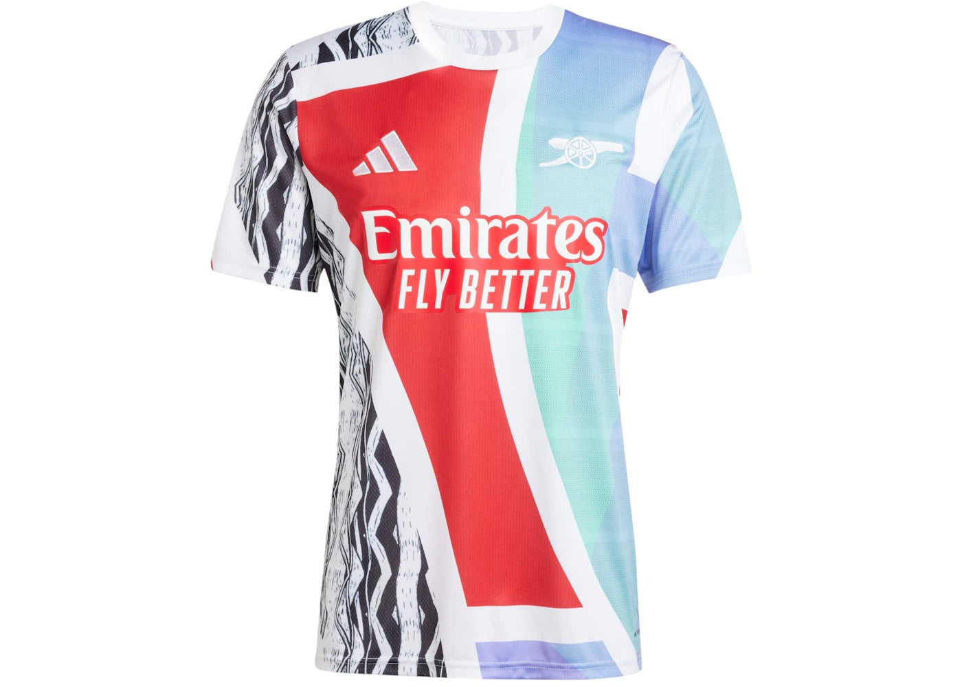 adidas Arsenal 24/25 Pre-Match Jersey Better Scarlet/White/Black/Clear Aqua