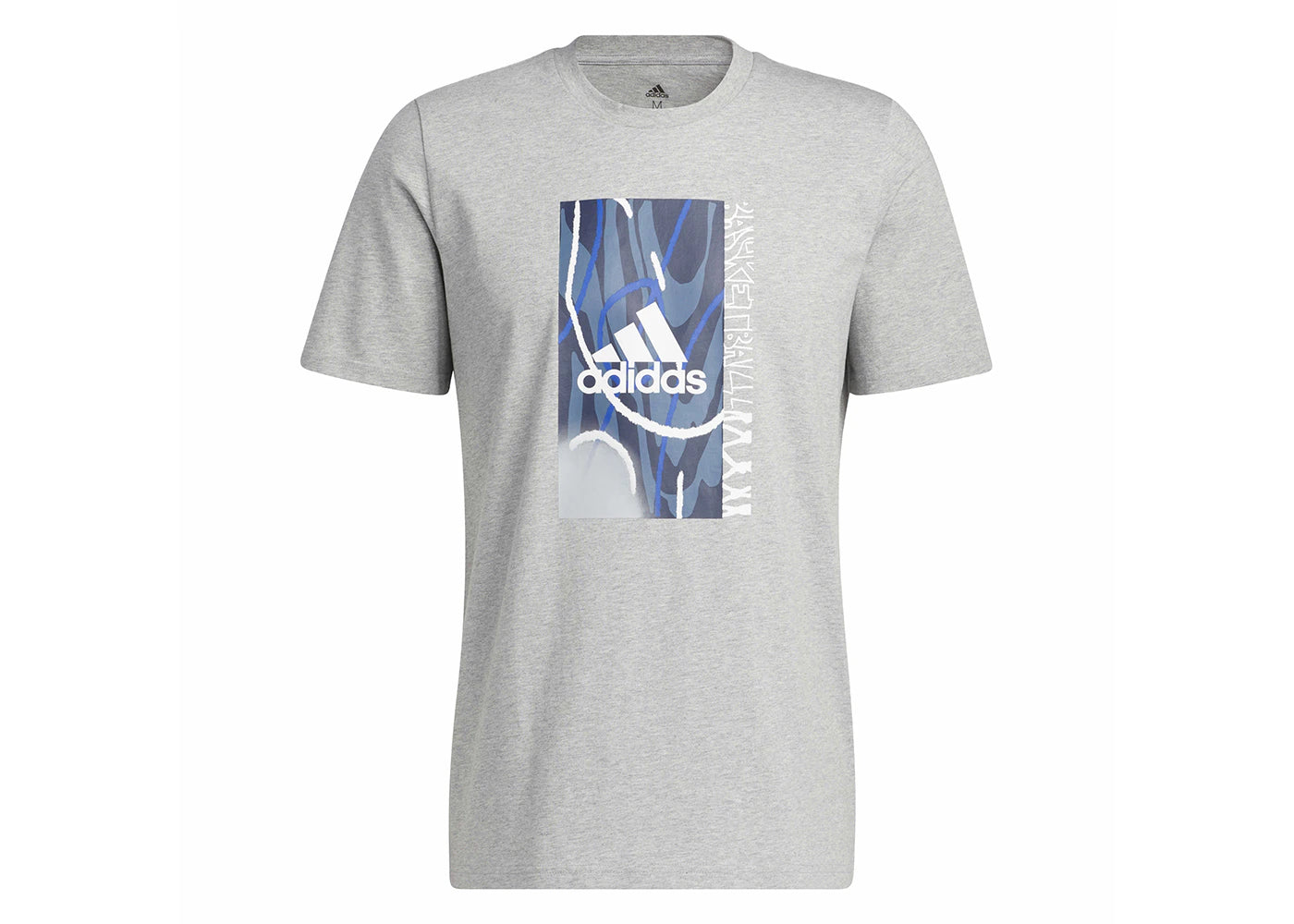 adidas Badge of Sport Courts Graphic Tee Medium Grey Heather