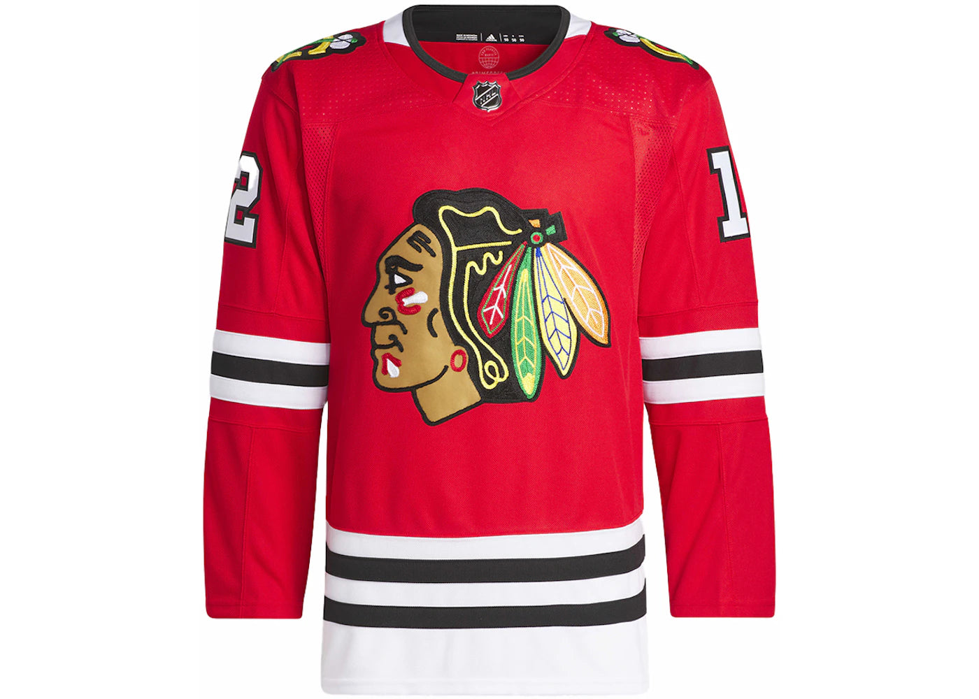adidas Blackhawks Debrincat Home Authentic Jersey Red/Multi