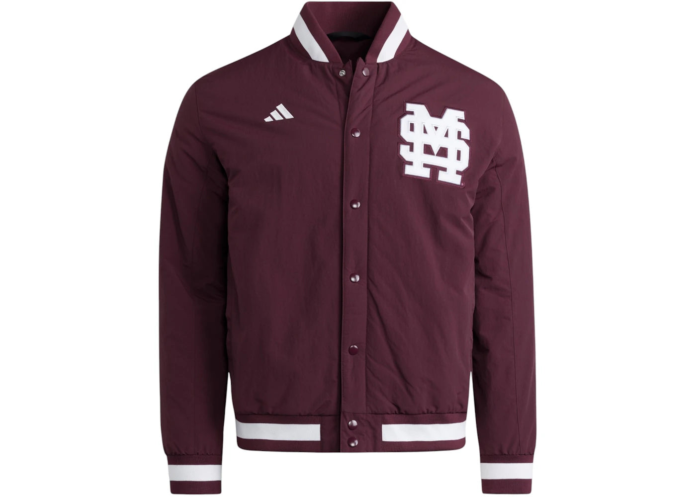 adidas Bulldogs Coaches Dugout Jacket Mississippi State Team Maroon