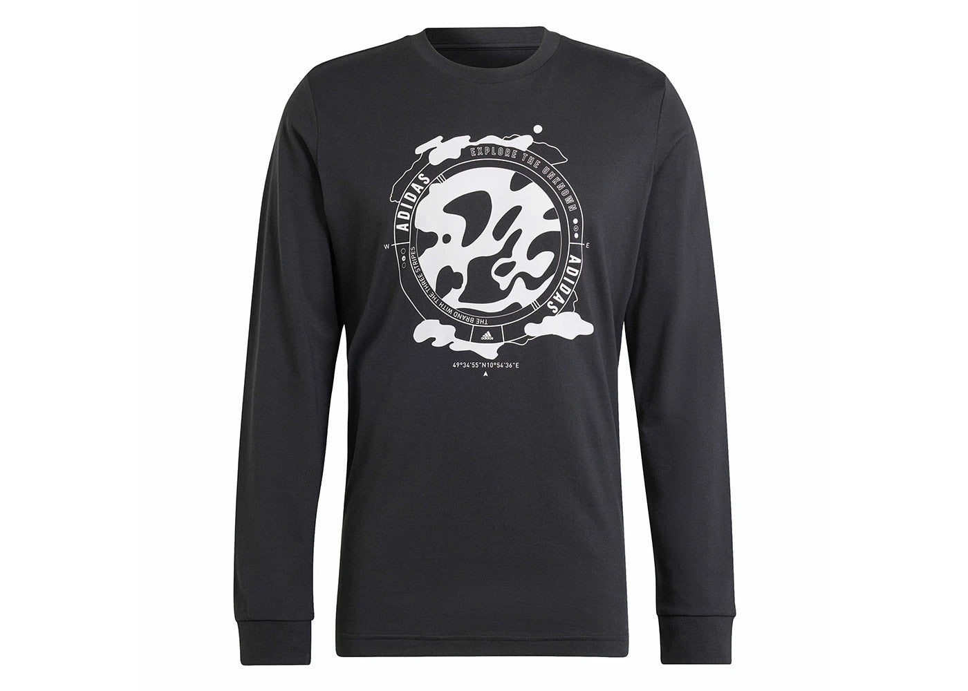 adidas City Escape Town Camo Long Sleeve Graphic Tee Black