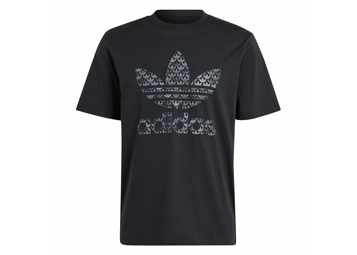 adidas Classic Monogram Graphic Tee Black/Grey Five