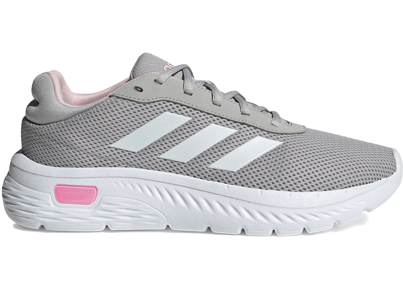 adidas Cloudfoam Comfy Grey Two Cloud White Clear Pink (Women's)