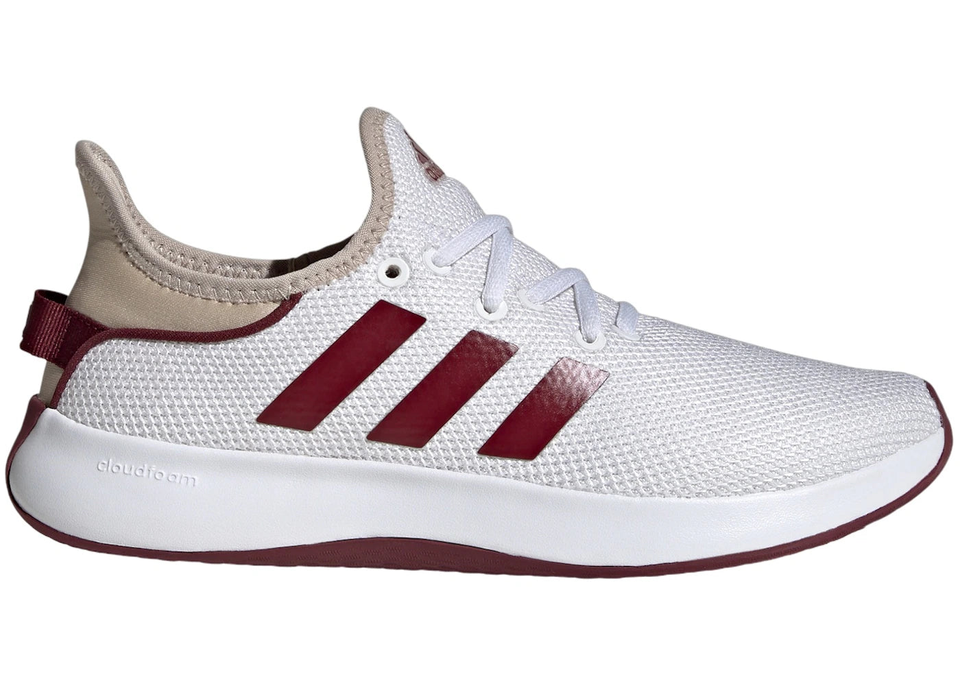 adidas Cloudfoam Pure Cloud White Shadow Red Wonder Beige (Women's)