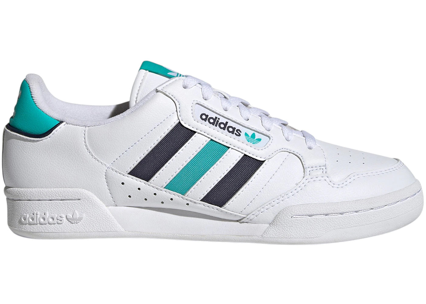 adidas Continental 80 Stripes Cloud White Shadow Navy Semi Mint Rush