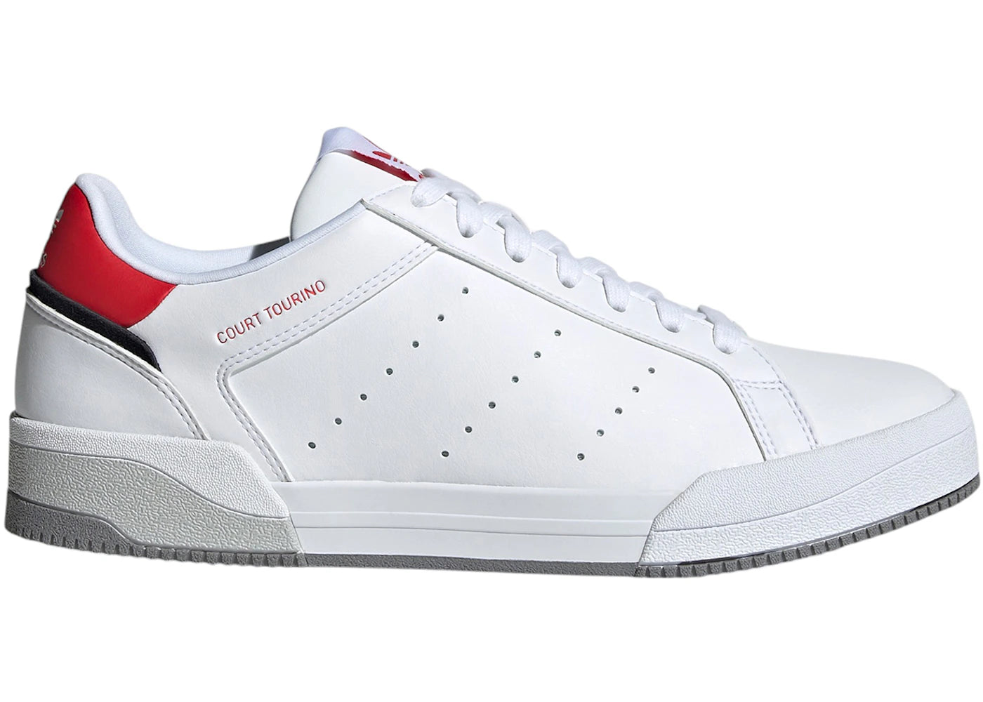 adidas Court Tourino Cloud White Vivid Red Grey Three