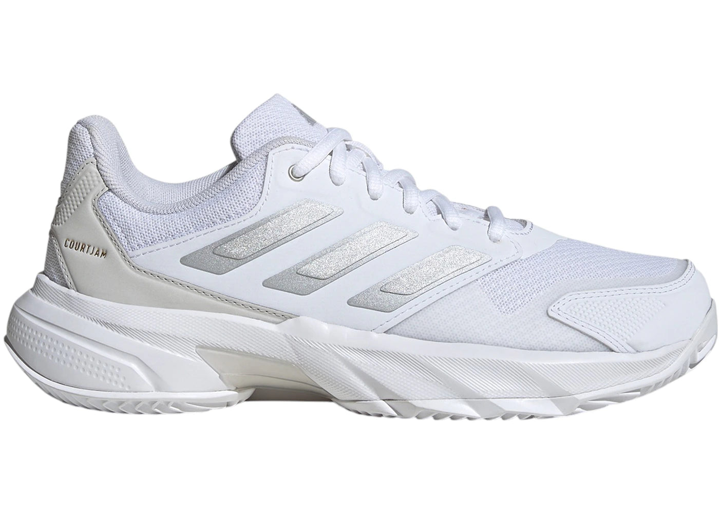 adidas Courtjam Control 3 Clay Cloud White Silver Metallic Grey One (Women's)