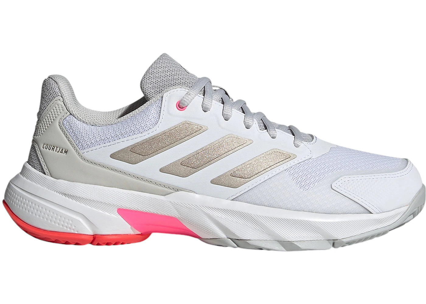 adidas Courtjam Control 3 Cloud White Iron Metallic Lucid Red (Women's)