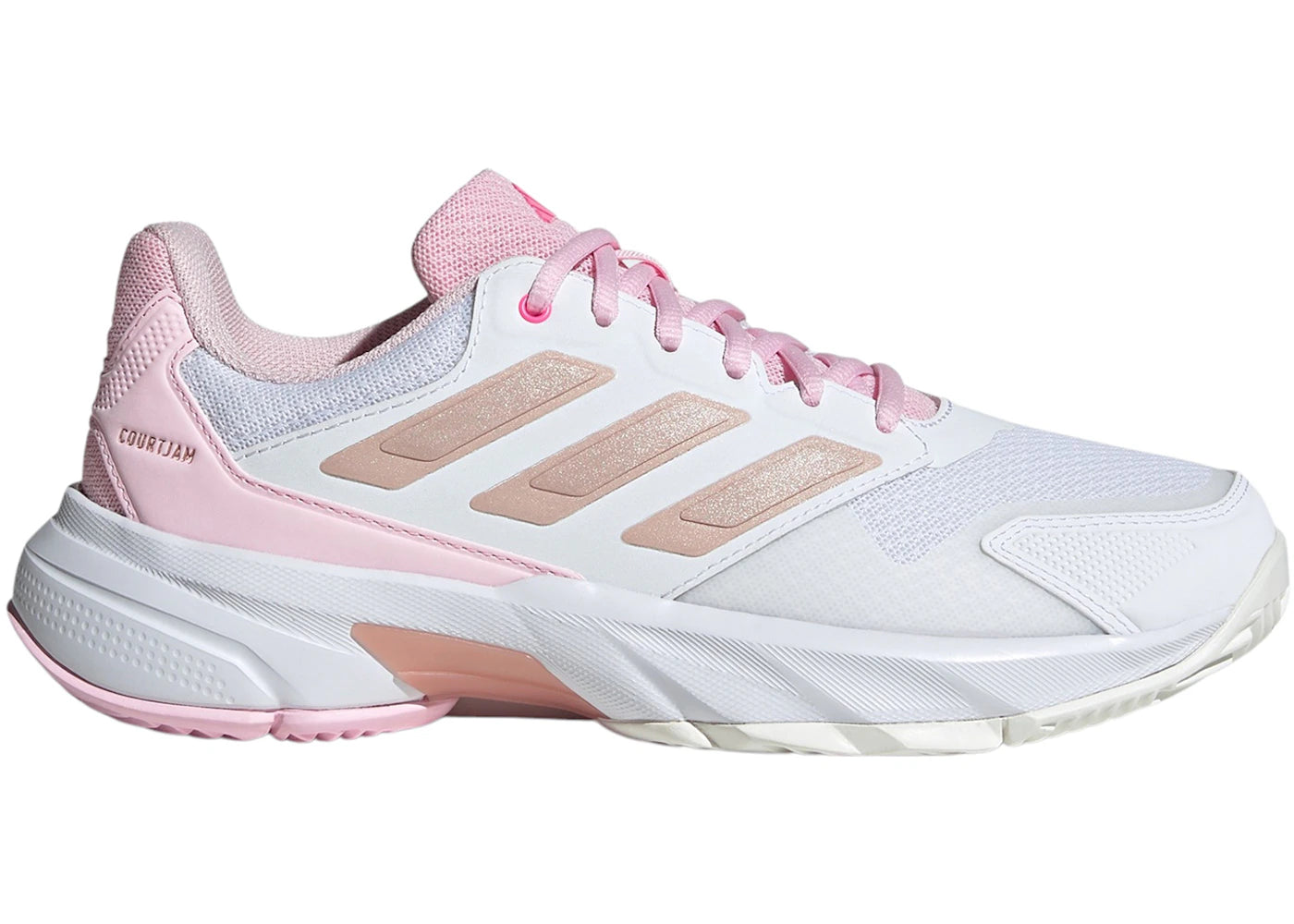 adidas Courtjam Control 3 Cloud White Silver Metallic Lucid Pink (Women's)