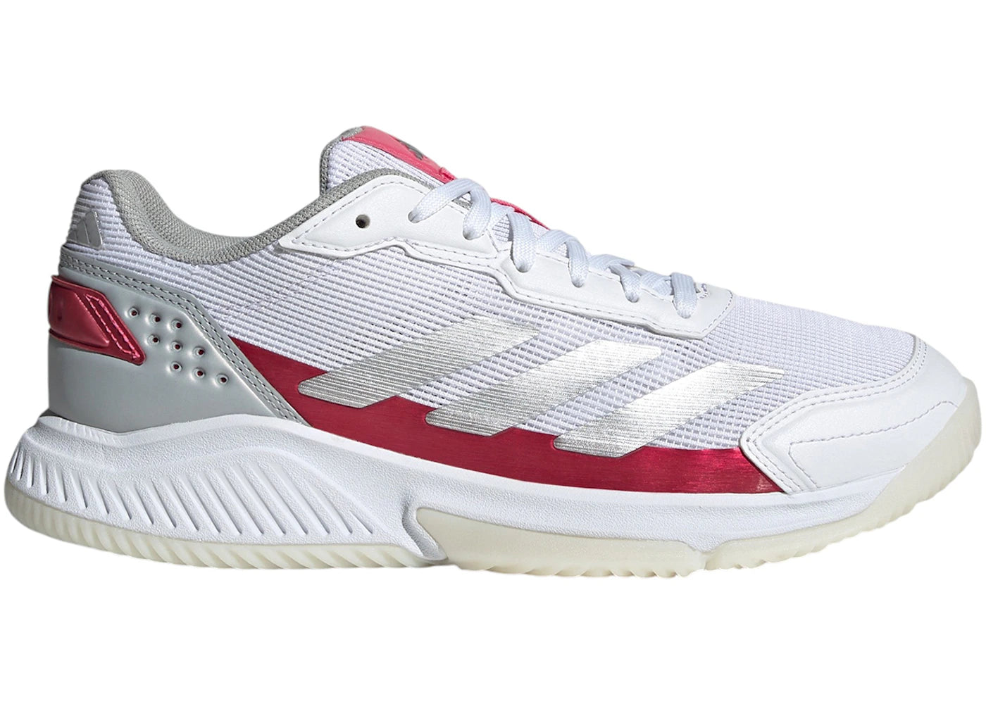 adidas Courtquick Padel Cloud White Silver Metallic Lucid Pink (Women's)
