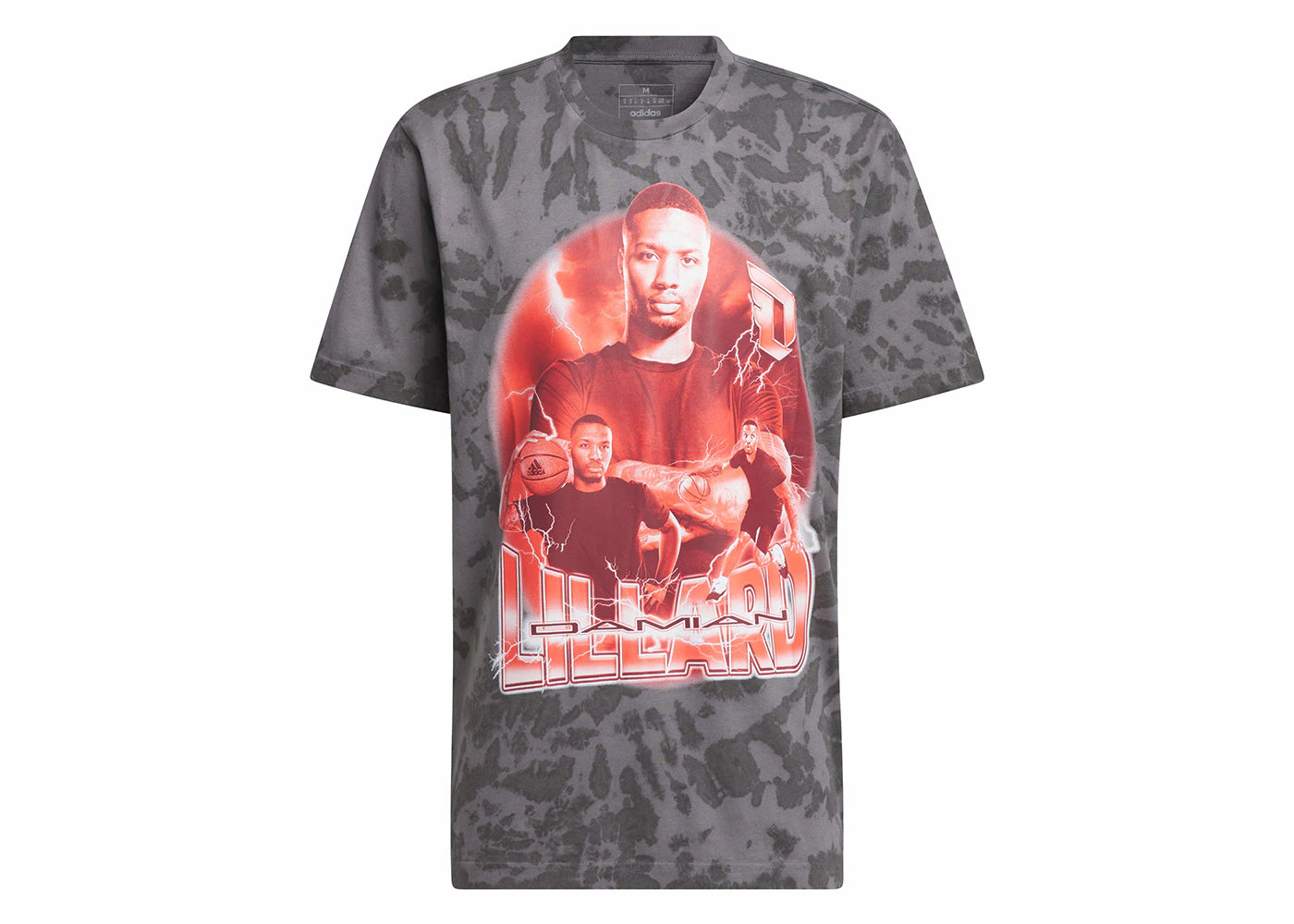 adidas Dame Tunnel Graphic Tee Grey Four/Black