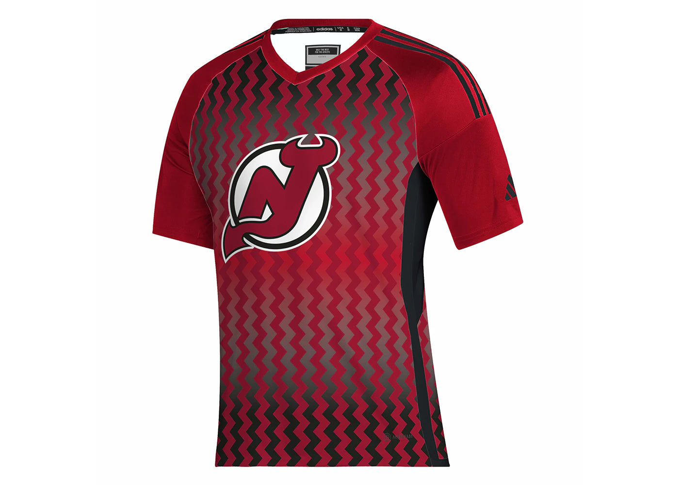 adidas Devils Hockey Tee Red/Black/Multi