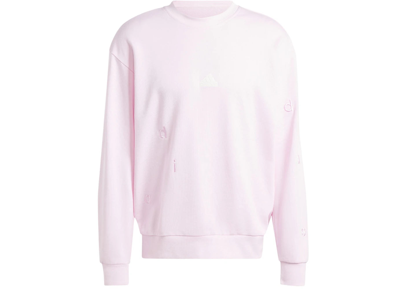 adidas Embroidered French Terry Sweatshirt Clear Pink