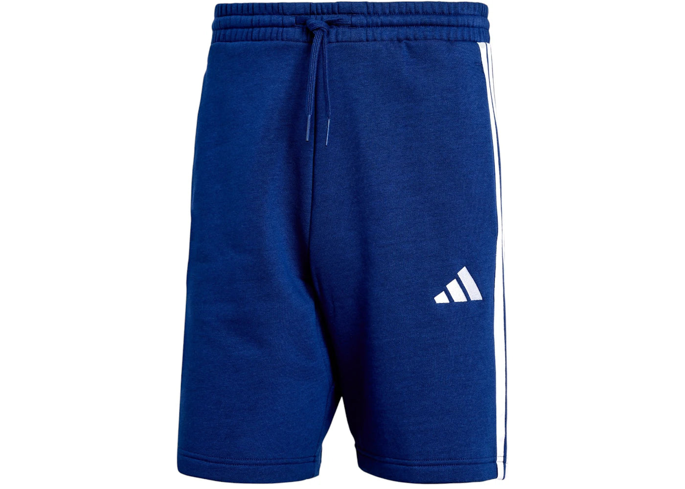 adidas Essentials 3-Stripes Fleece Shorts Dark Blue White