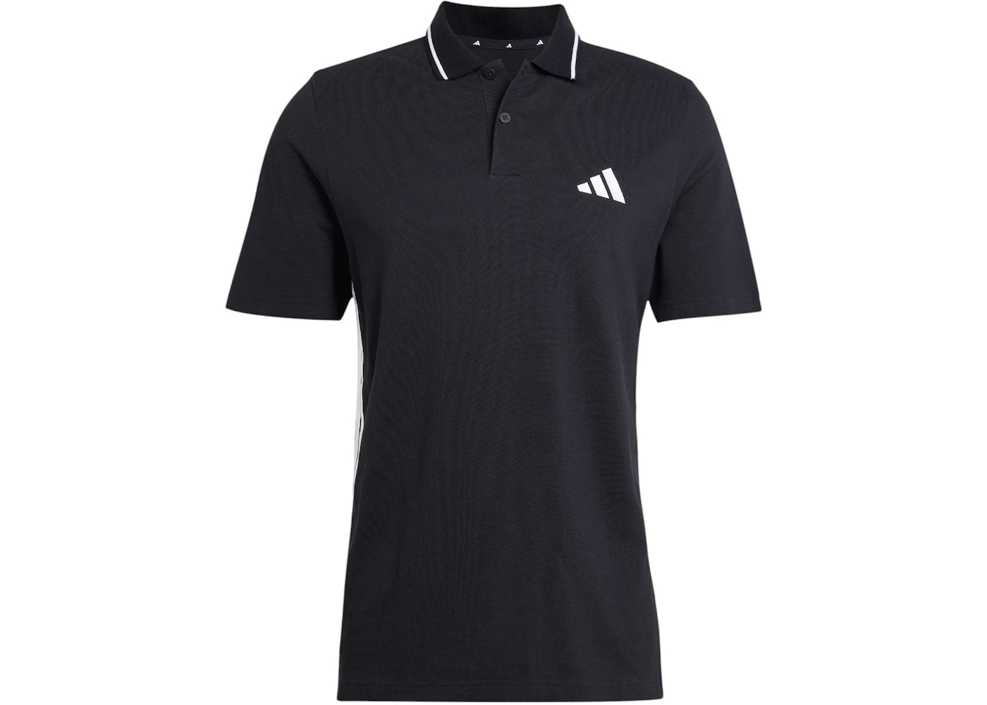 adidas Essentials 3-Stripes Pique Polo Shirt Black/White