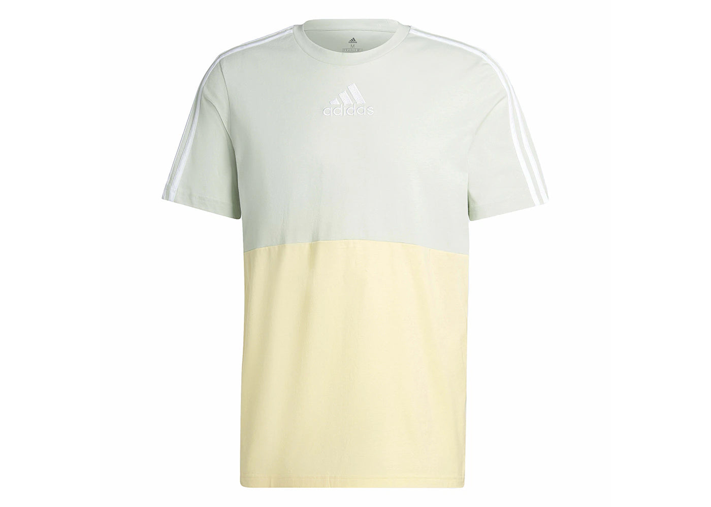 adidas Essentials Colorblock Tee Linen Green/Almost Yellow/Aluminium