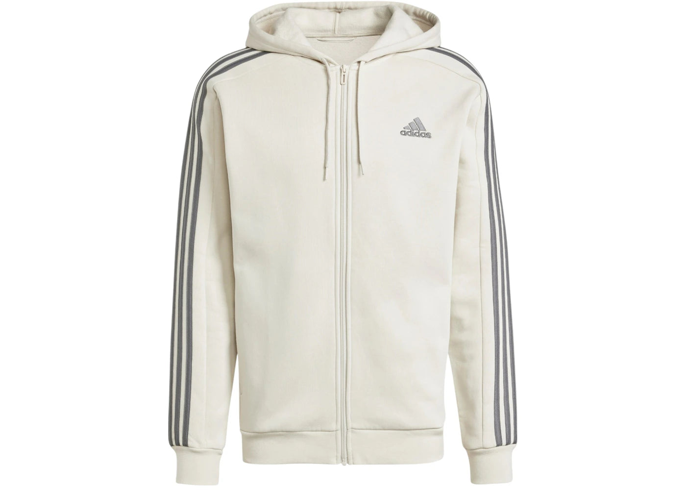 adidas Essentials Fleece 3-Stripes Full-Zip Hoodie Alumina