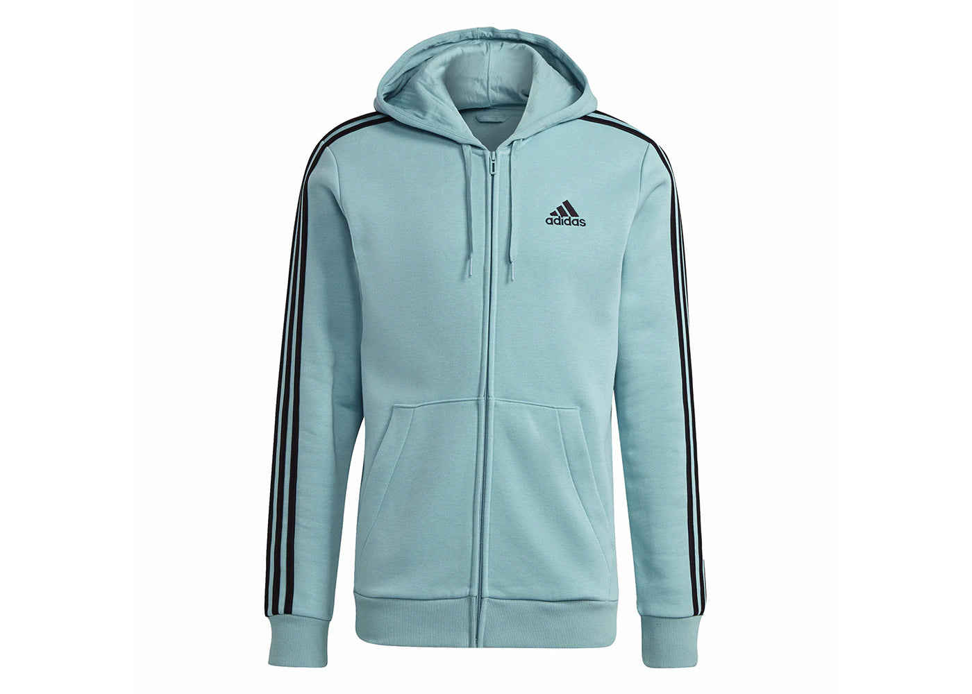 adidas Essentials Fleece 3-Stripes Full-Zip Hoodie Mint Ton/Black