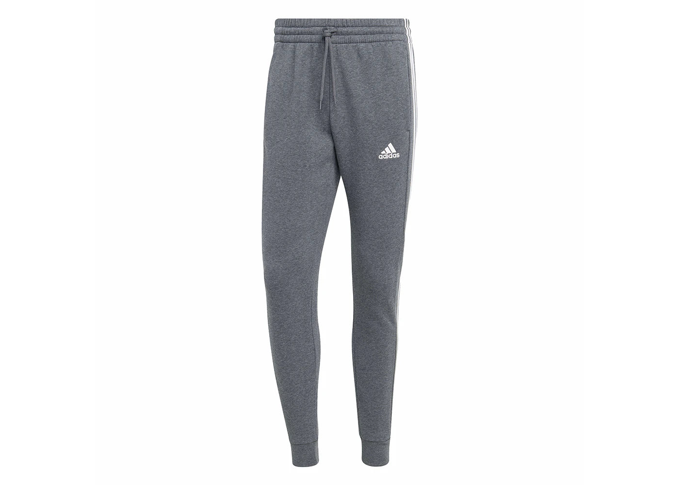 adidas Essentials Fleece 3-Stripes Tapered Cuff Pants Dark Grey Heather