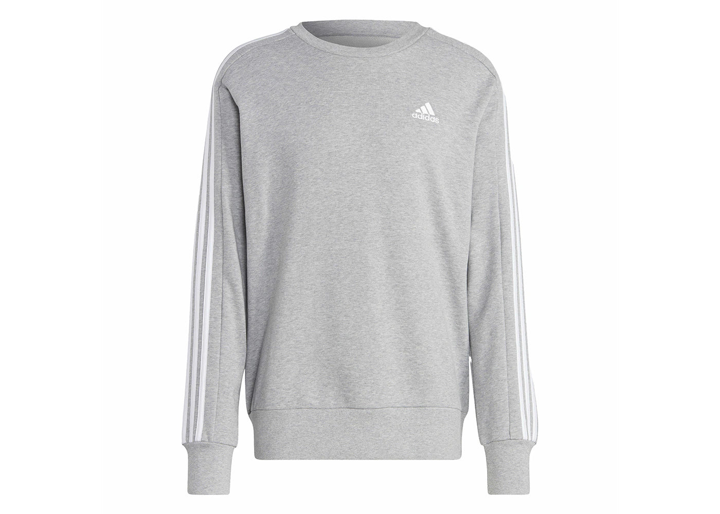 adidas Essentials French Terry 3-Stripes Sweatshirt Medium Grey Heather