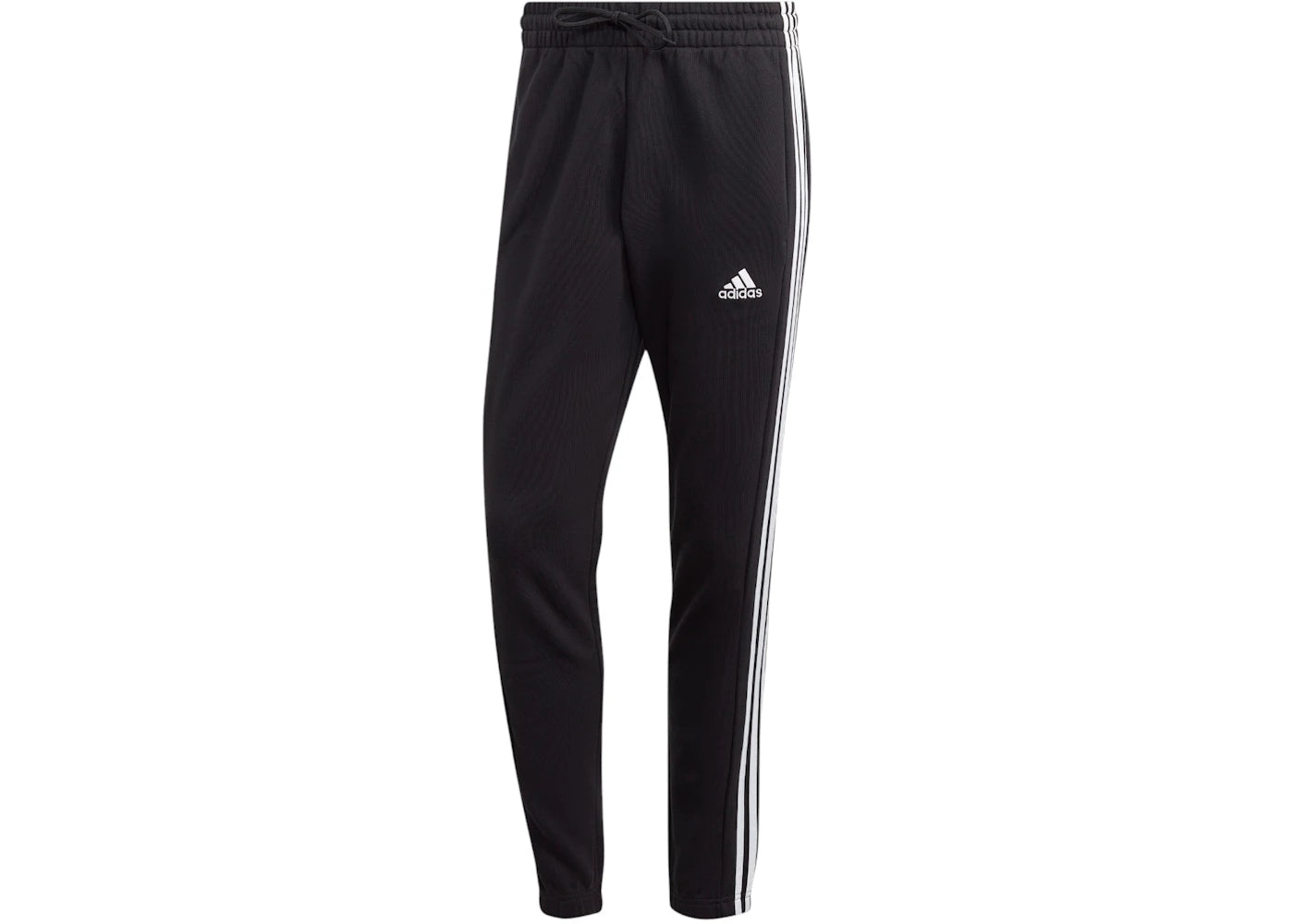 adidas Essentials French Terry Tapered Cuff 3-Stripes Pant Black/White