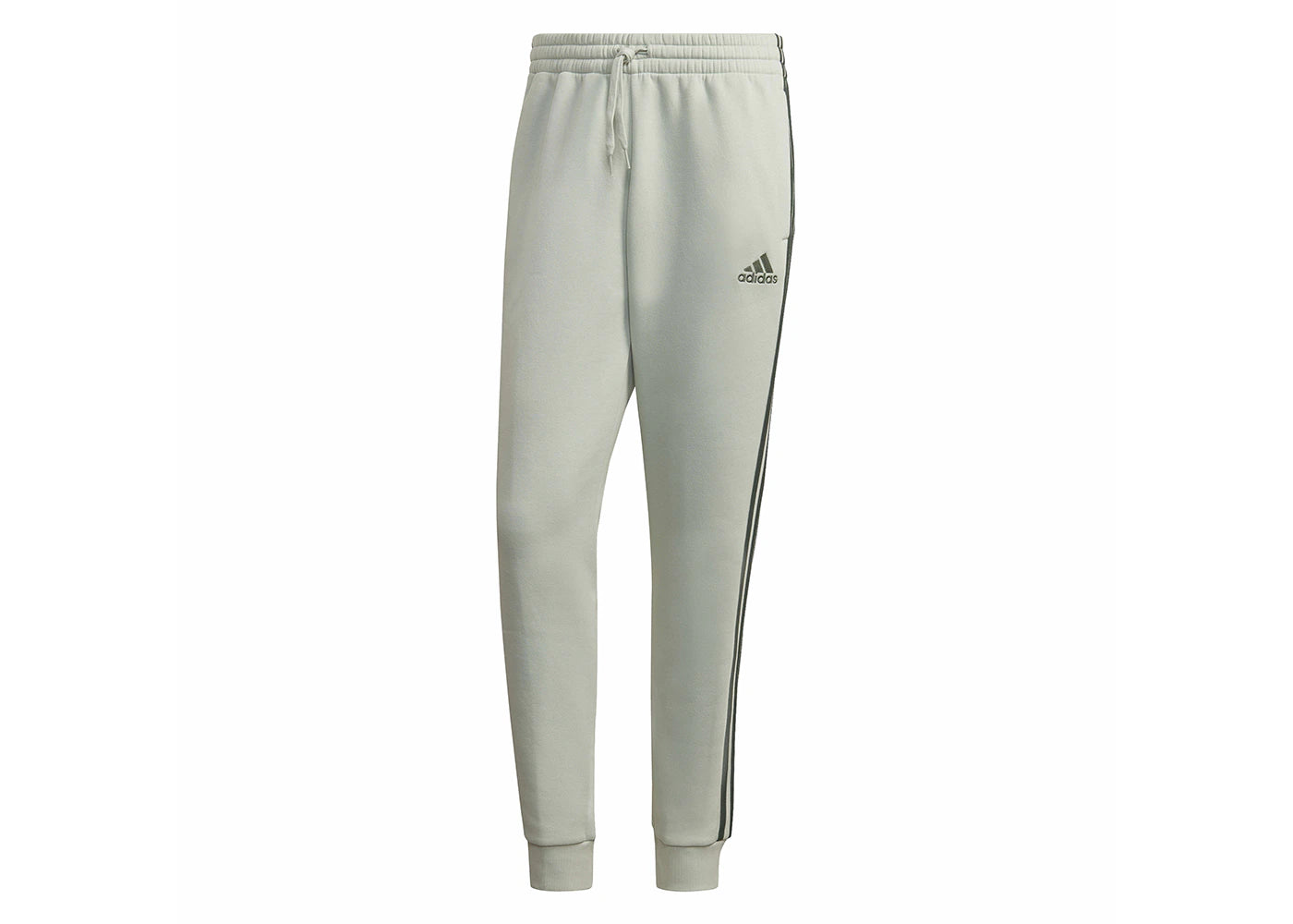 adidas Essentials French Terry Tapered-Cuff 3-Stripes Pants Linen Green/Green Oxide