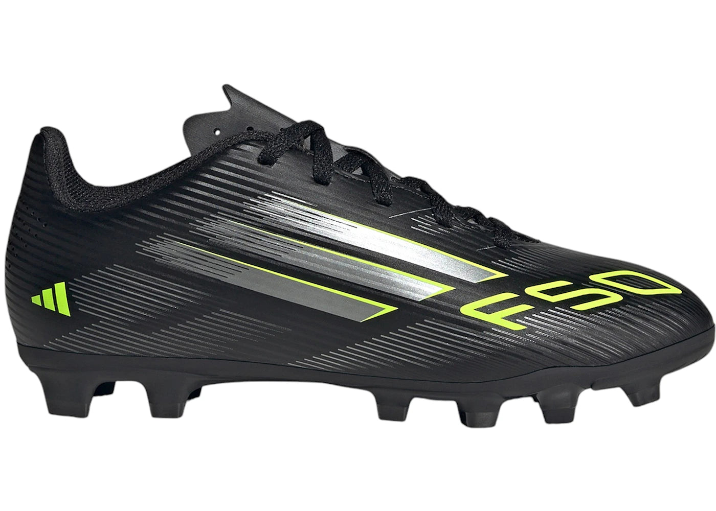 adidas F50 Club FG/MG Core Black Iron Metallic Lucid Lemon (GS)