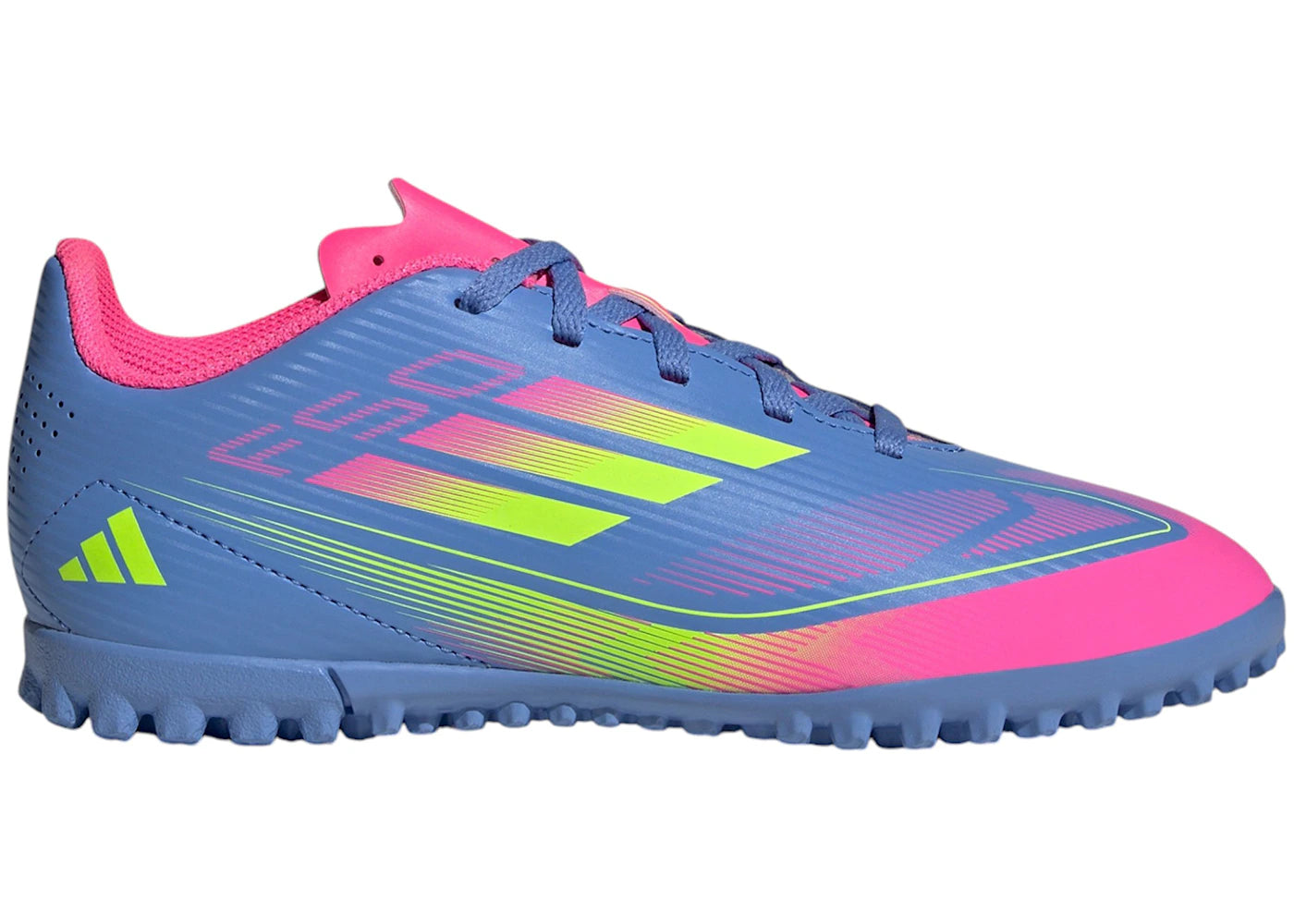adidas F50 Club Turf Blue Fusion Lucid Lemon Lucid Pink (Kids)