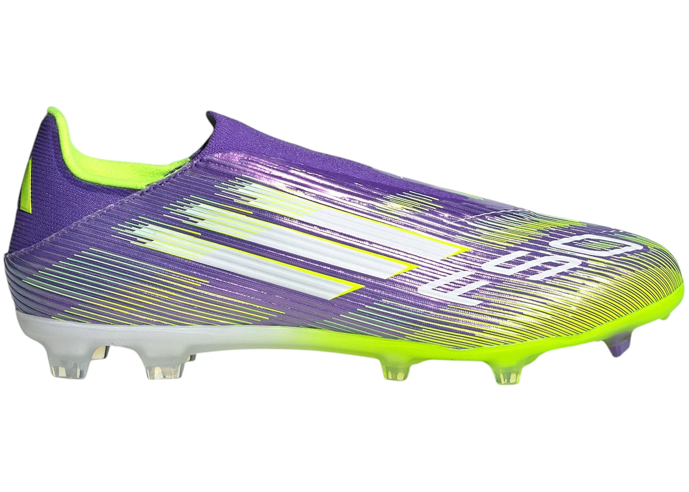 adidas F50 League Laceless FG/MG Purple Rush Cloud White Lucid Lemon