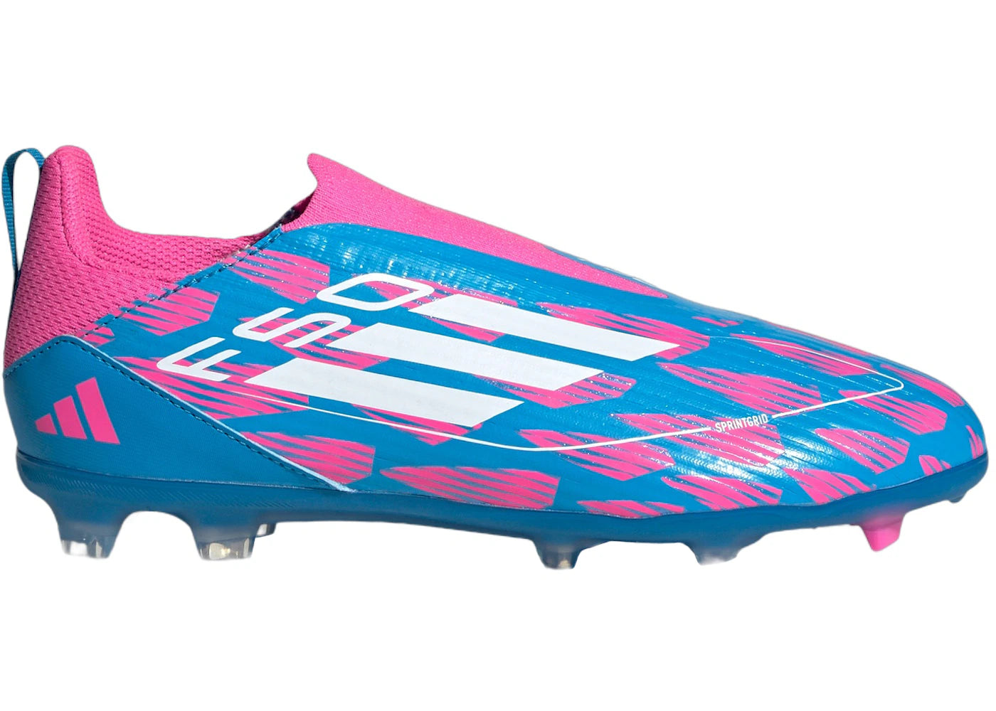 adidas F50 League Laceless Multi-Ground Solar Blue Cloud White Solar Pink (GS)