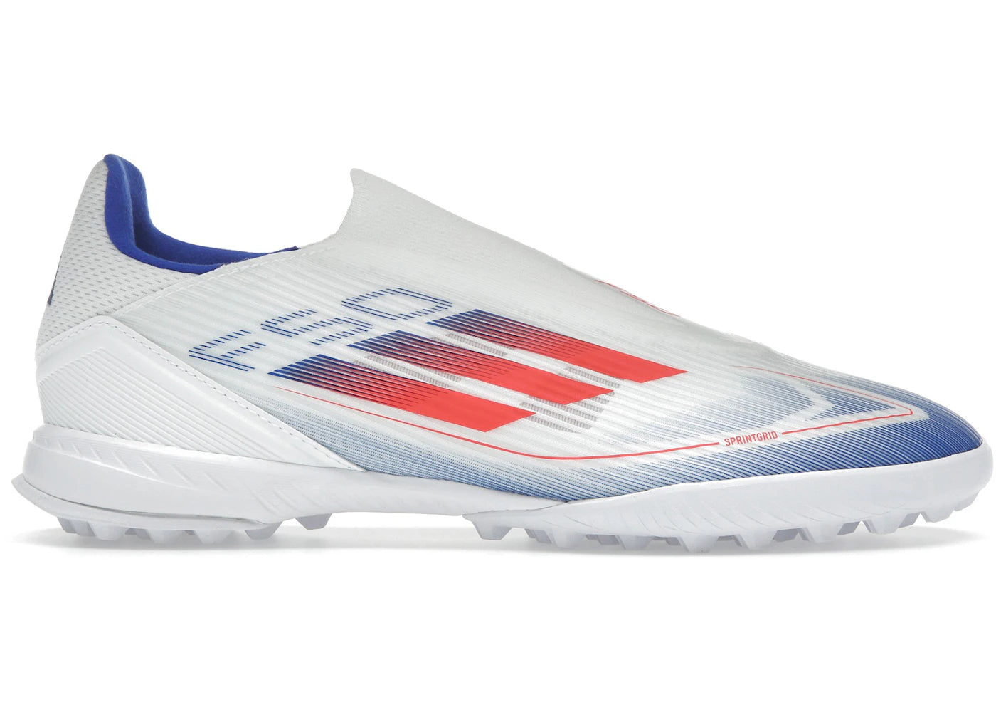 adidas F50 League Laceless Turf Cloud White Solar Red Lucid Blue
