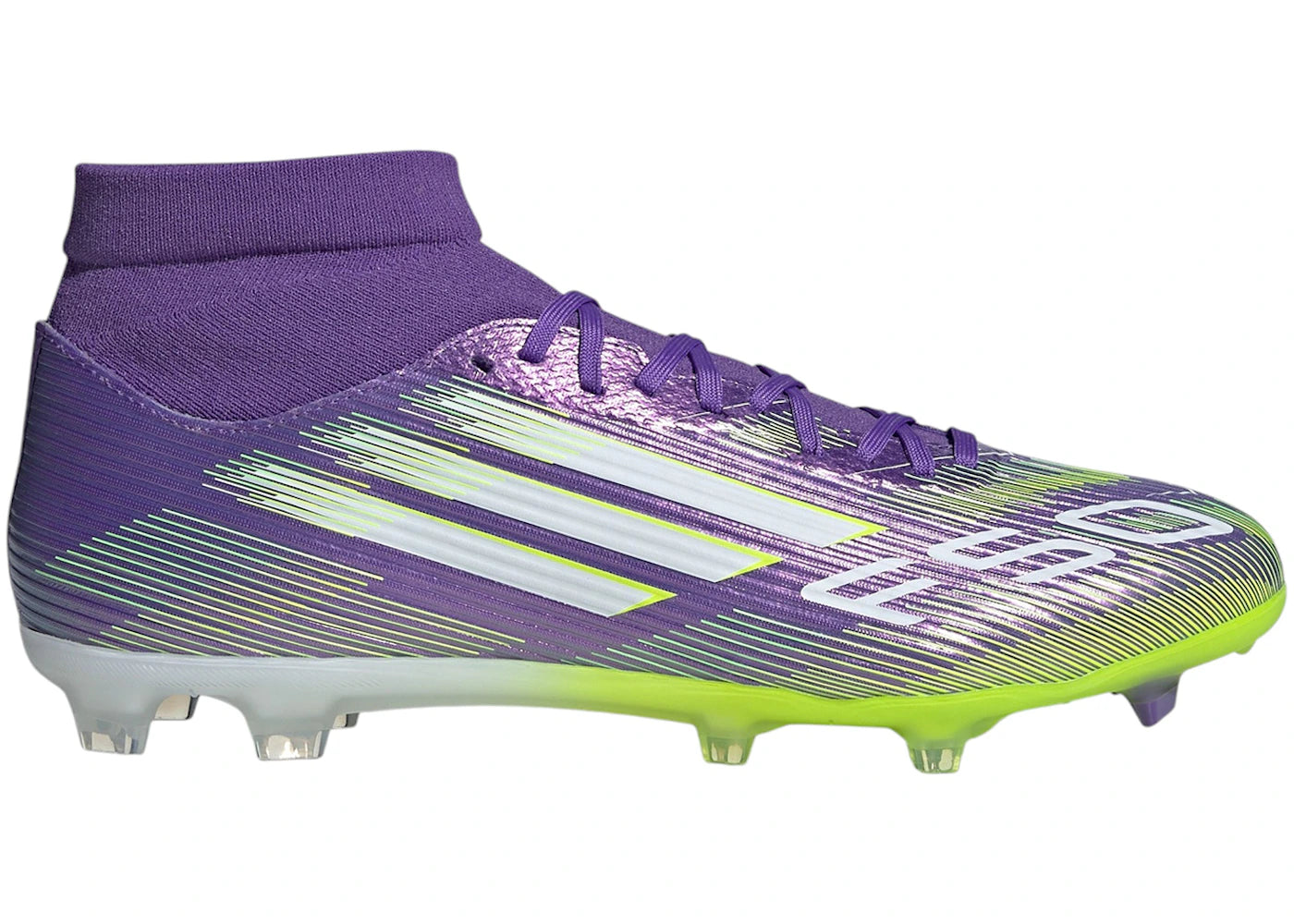 adidas F50 League Mid-Cut FG/MG Purple Rush Cloud White Lucid Lemon
