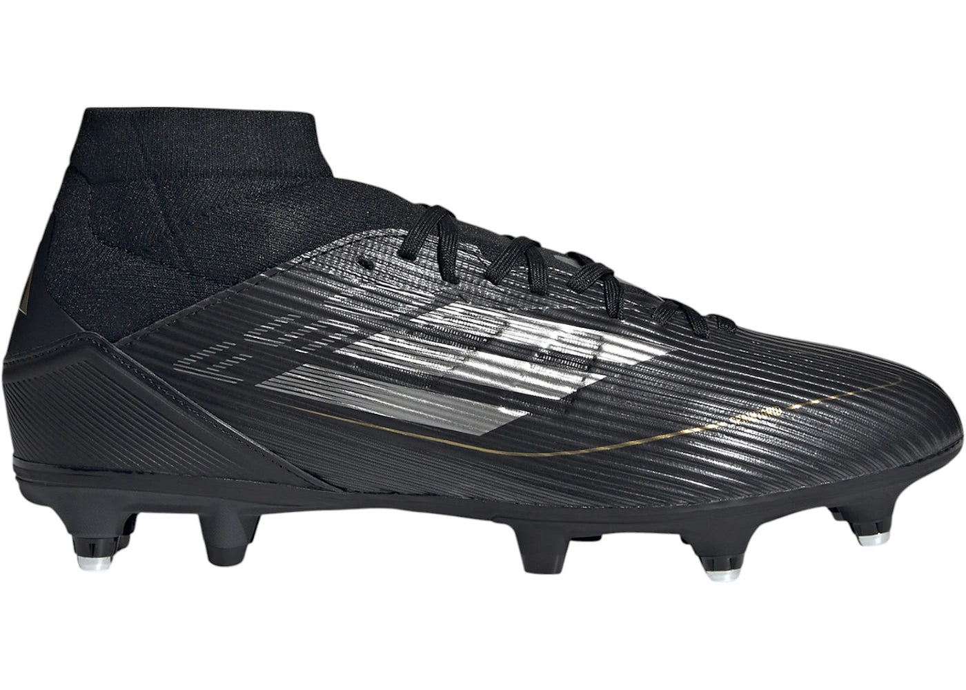 adidas F50 League Mid SG Core Black Iron Metallic Gold Metallic