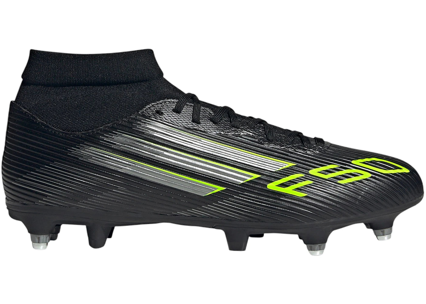 adidas F50 League Mid SG Core Black Iron Metallic Lucid Lemon
