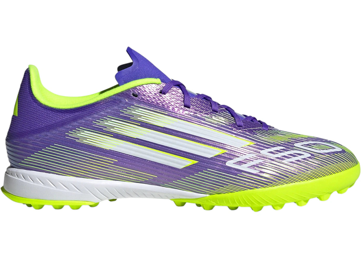 adidas F50 League TF Purple Rush Cloud White Lucid Lemon